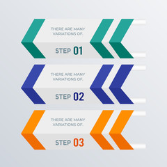 Arrow process infographics template design. Business concept infograph with 3 options, steps, or processes. Vector visualization can be used for workflow layout, diagram, annual report, web
