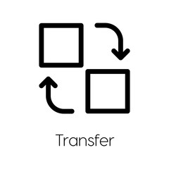 Transfer icon vector sign symbol. Transfer symbol.