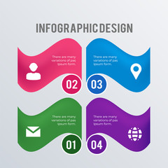 Flags informational infographic template design. Business concept infograph with 4 options, steps or processes. Vector visualization can be used for workflow layout, diagram, annual report, web