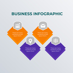Informational infographic template design. Business concept infograph with 4 options, steps or processes. Vector visualization can be used for workflow layout, diagram, annual report, web