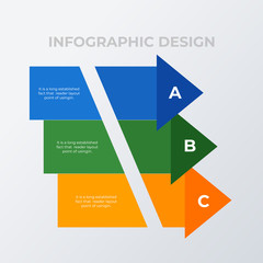 Three arrows process infographic template design. Business concept infograph with 3 options, steps or processes. Vector visualization can be used for workflow layout, diagram, annual report, web