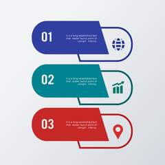Three list infographic template design. Business concept infograph with 3 options, steps or processes. Vector visualization can be used for workflow layout, diagram, annual report, web
