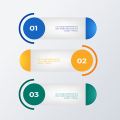 Informational three list infographic template design. Business concept infograph with 3 options, steps or processes. Vector visualization can be used for workflow layout, diagram, annual report, web