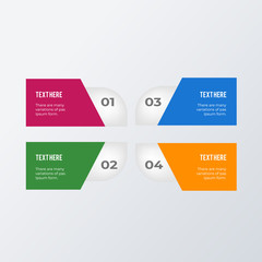 Informational infographic template design. Business concept infograph with 4 options, steps or processes. Vector visualization can be used for workflow layout, diagram, annual report, web