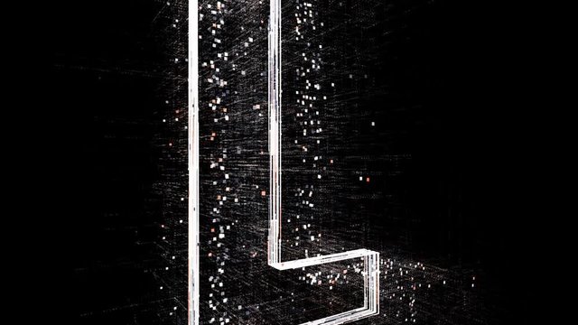 4k L letter alphabet word tag cloud;computer code particle.The Matrix binary text design animation;changing from zero to one digits;abstract tech background.
