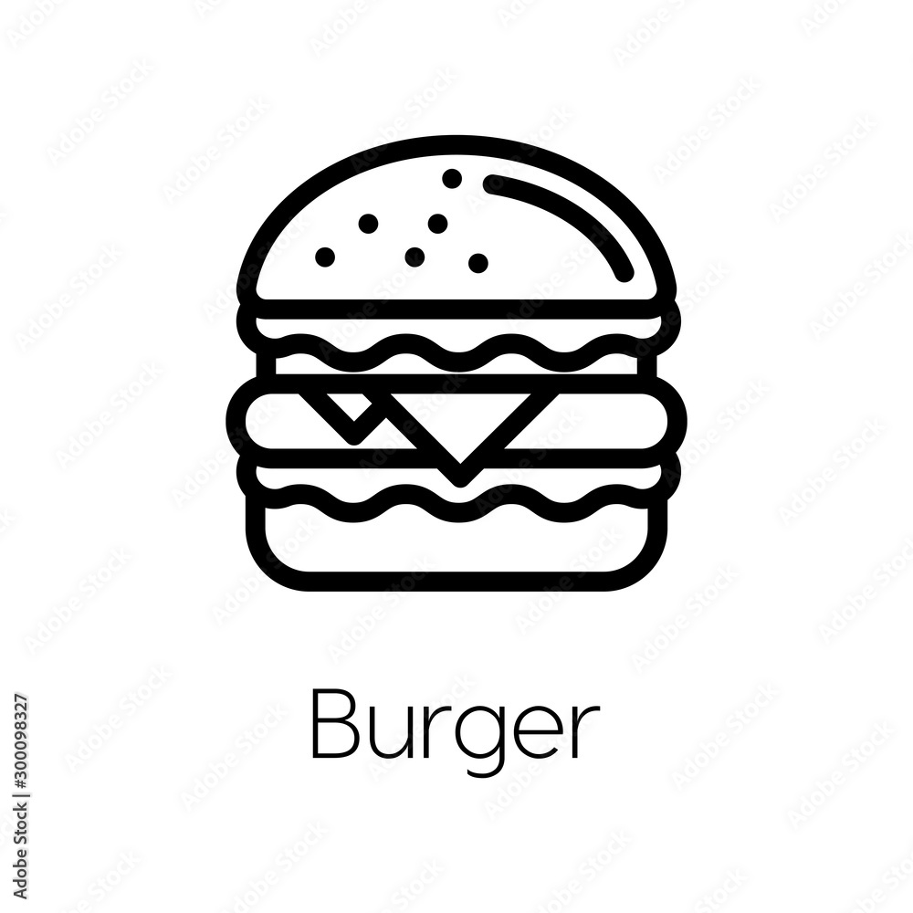 Poster hamburger icon vector. linear style sign for mobile concept and web design. hamburger symbol illustr