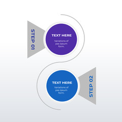 Abstract infographic template design. Business concept infograph with 2 options, steps or processes. Vector visualization can be used for workflow layout, diagram, annual report, web