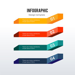 3D infographic template design. Business concept infograph with 4 options, steps or processes. Vector visualization can be used for workflow layout, diagram, annual report, web
