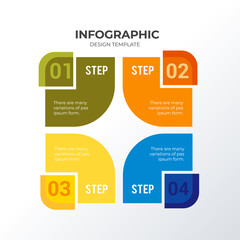Informational infographic template design. Business concept infograph with 4 options, steps or processes. Vector visualization can be used for workflow layout, diagram, annual report, web
