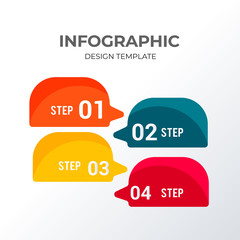 Informational infographic template design. Business concept infograph with 4 options, steps or processes. Vector visualization can be used for workflow layout, diagram, annual report, web