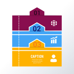 abstract arrows infographic template design. Business concept infograph with 3 options, steps or processes. Vector visualization can be used for workflow layout, diagram, annual report, web