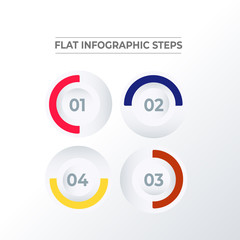 rounded infographic template design. Business concept infograph with 4 options, steps or processes. Vector visualization can be used for workflow layout, diagram, annual report, web