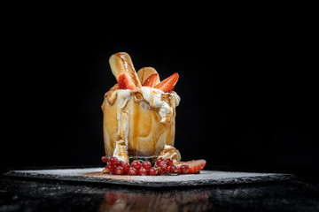 Tiramisu dessert in the cup for Christmas.