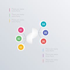 Obraz premium Organization structure infographics template design. Business concept infograph with 6 options, steps, or processes. Vector visualization can be used for workflow layout, diagram, annual report, web