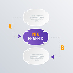 Timeline informational infographic template design. Business concept infograph with 2 options, steps or processes. Vector visualization can be used for workflow layout, diagram, annual report, web
