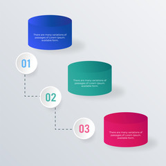 Timeline 3D cylindir infographic template design. Business concept infograph with 3 options, steps or processes. Vector visualization can be used for workflow layout, diagram, annual report, web