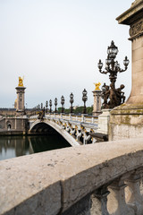 Fototapeta na wymiar Pont Alexandre III, a deck arch bridge over the Seine in Paris.