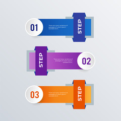 List ribbon infographics template design. Business concept infograph with 3 options, steps, or processes. Vector visualization can be used for workflow layout, diagram, annual report, web