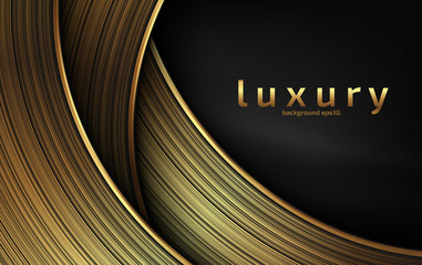 Abstract black luxury background image overlapping the beautiful golden line Geometric shapes for design