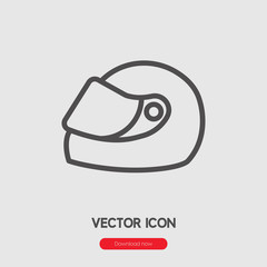 Racing helmet icon vector sign symbol.  Helmet vector.