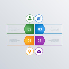 Frames with icons infographic template design. Business concept infograph with 4 options, steps or processes. Vector visualization can be used for workflow layout, diagram, annual report, web