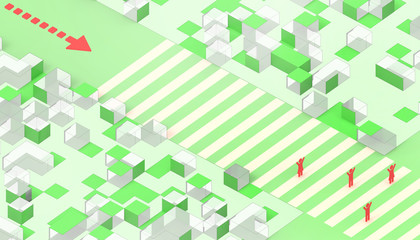 Fototapeta na wymiar Leadership creative and businessman symbol Inspiration idea Concept Maze minimal and Modern on Green background - 3d rendering