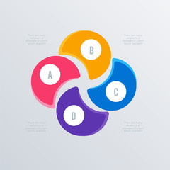 Rounded statistical infographic template design. Business concept infograph with 4 options, steps or processes. Vector visualization can be used for workflow layout, diagram, annual report, web