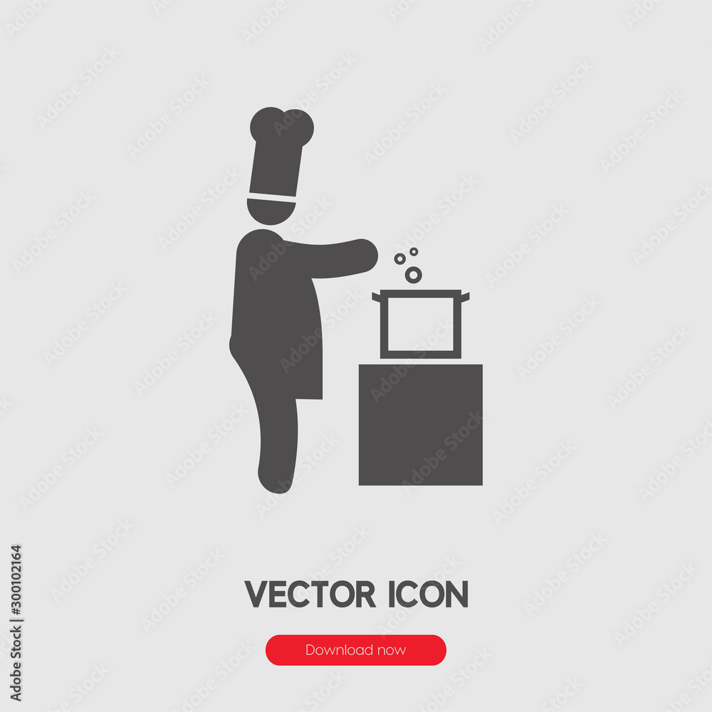 Poster chef icon vector. linear style sign for mobile concept and web design. cooker symbol illustration. p