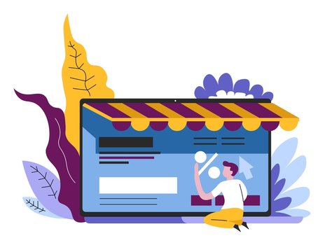 Online shopping Internet store page on computer screen or tablet