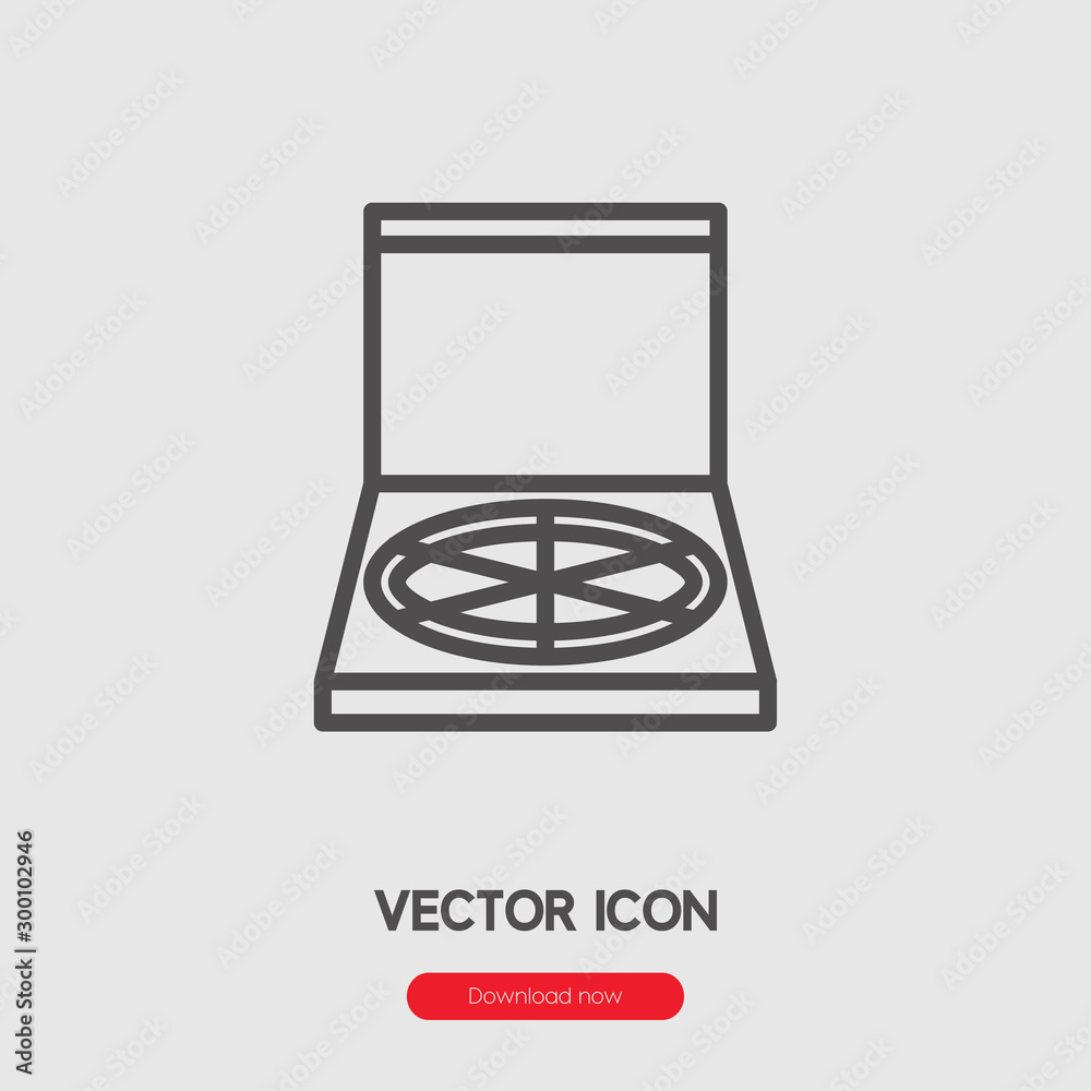 Poster pizza box icon vector. linear style sign for mobile concept and web design. pizza symbol illustratio