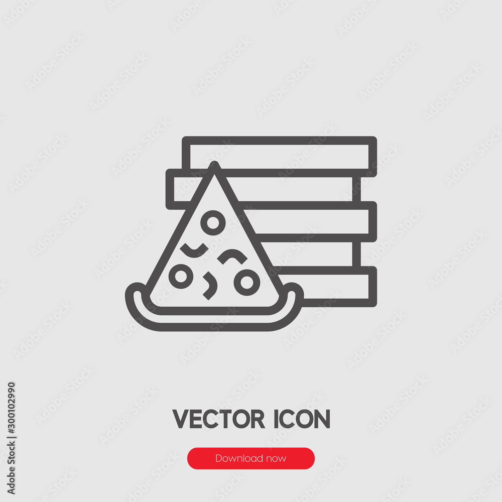 Poster pizza box icon vector. linear style sign for mobile concept and web design. pizza symbol illustratio