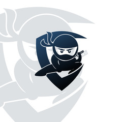 Ninja logo design. esport logo design © saiful