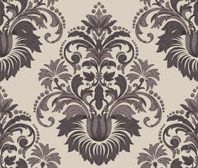 Vector damask seamless pattern element. Classical luxury old fashioned damask ornament, royal victorian seamless texture for wallpapers, textile, wrapping. Exquisite floral baroque template.