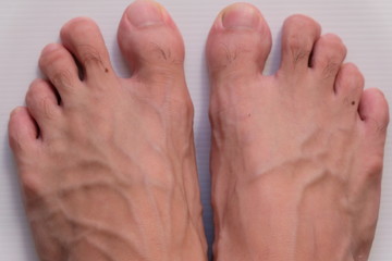 feet on white background