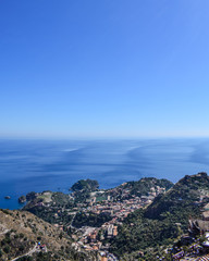 Obraz premium View over the Sicilian mountains in Italy