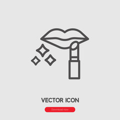 Make-up icon vector. Linear style sign for mobile concept and web design. Make-up symbol illustration. Pixel vector graphics - Vector.	
