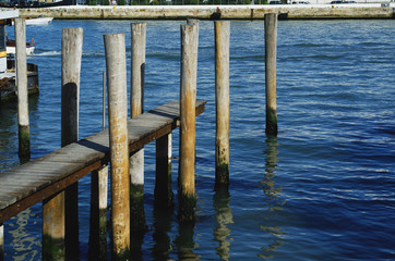 Venice, Italy - Paline, briccole (typical poles near the pontoon)