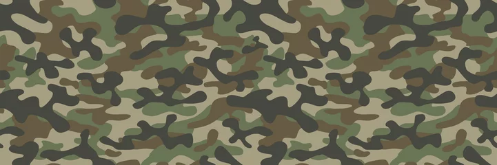 Foto op Canvas camouflage militaire textuur achtergrond soldaat herhaalde naadloze groene print © Natallia