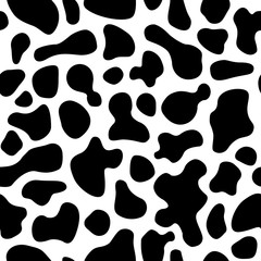 Print texture white cow black spot repeated seamless pattern