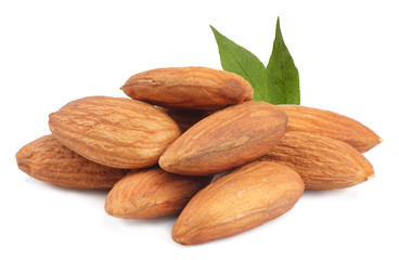 Almond nut isolated on white background