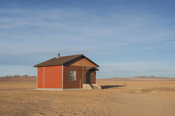 Minimal house in a desert