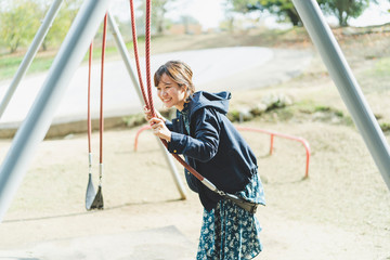 公園の女性