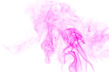 Fototapeta na wymiar Purple smoke on white background