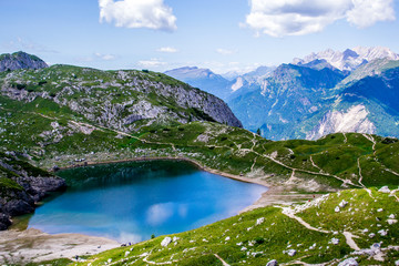 Fototapeta na wymiar Lago Coldai - Dolomites - Italy