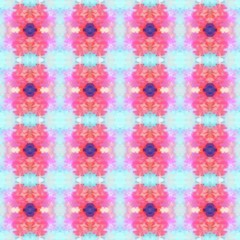 colorful seamless repeating pattern design with thistle, lavender blue and antique fuchsia color