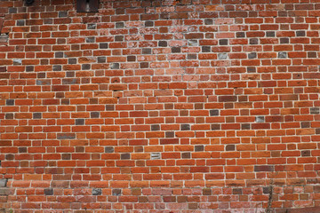 red brick wall of the old house
