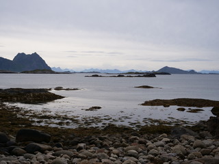 A view and a panorama about the Lofoten Islands in Norway