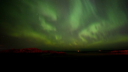 Northern lights at Borganes Iceland - aurora borealis
