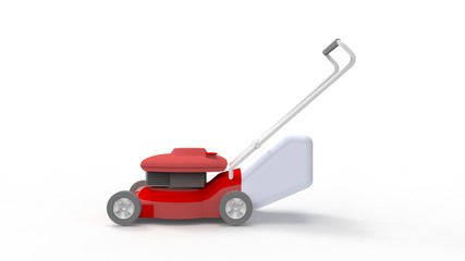 3d rendering of a lawn mower isolated in white background