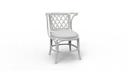 3d rendering of a wooden chair isolated in white background